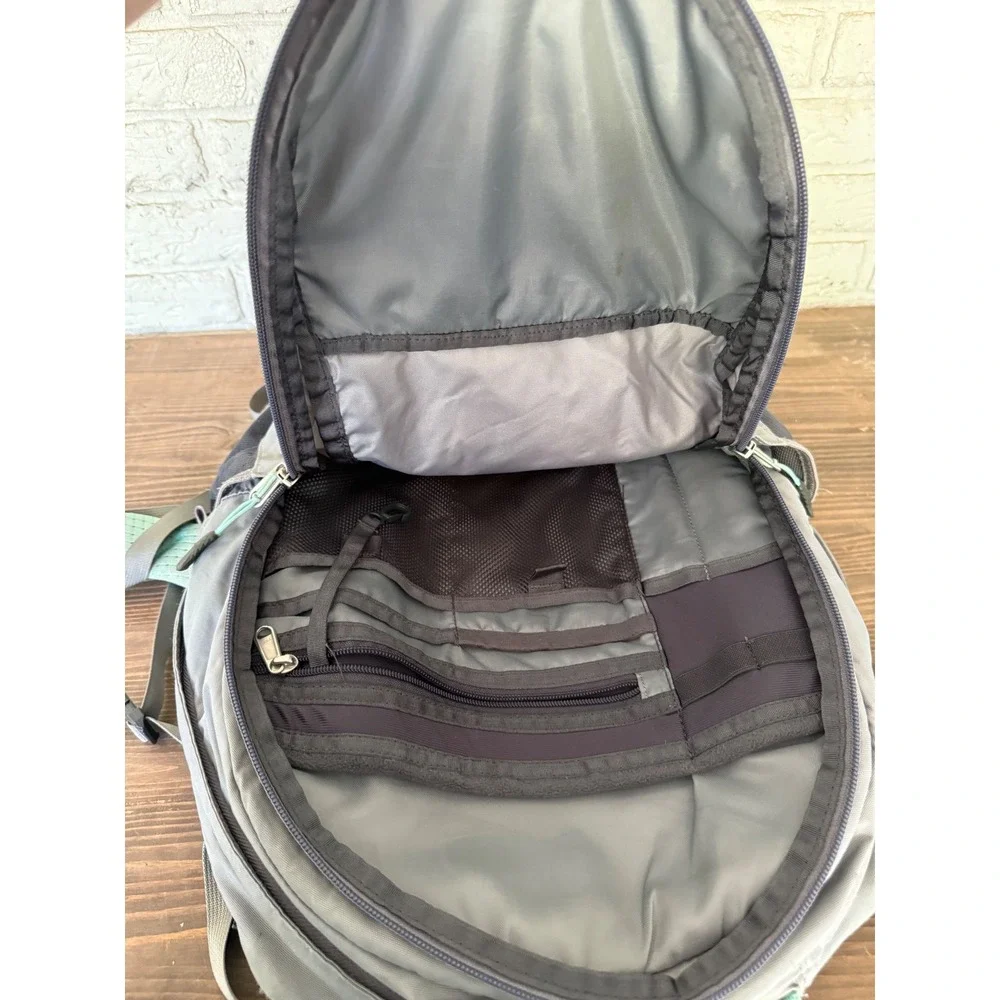 The North Face Recon Backpack Gray Teal Daypack Hiking School Travel Bag